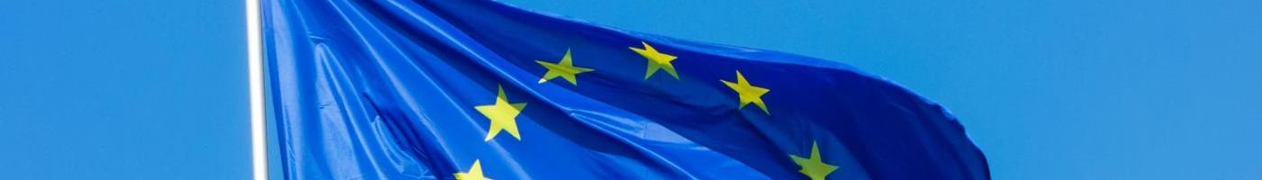 eine wehende Europafahne